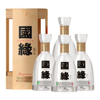 今世缘 国缘四开 幽雅醇厚型白酒 42度 500ml*4瓶 整箱装