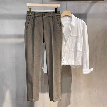 JIKADI 纪卡迪 冬季厚版毛呢休闲直筒长裤服饰鞋包类商品-全利兔-实时优惠快报
