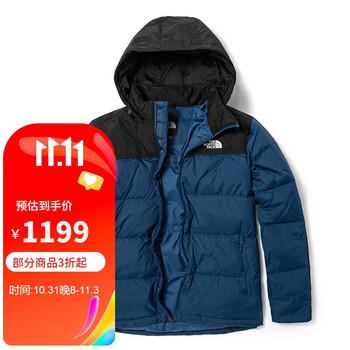 北面 羽绒服男户外轻薄保暖550蓬鹅绒羽绒外套4U82 MPF/蓝色 M运动户外类商品-全利兔-实时优惠快报