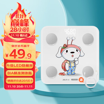 SENSSUN 香山 体脂秤 智能体脂称体重秤电子秤人体秤家用减肥 22项健康数据蓝牙连接 JOY联名全利兔-实时优惠快报