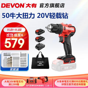 DEVON 大有 DD-20TS 多功能无刷锂电钻 20V家具家装类商品-全利兔-实时优惠快报