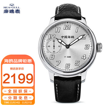 SEA-GULL 海鸥 男士机械手表 819.13.6147(干练银)全利兔-实时优惠快报