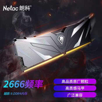 ʿƣNetac16GB DDR4 2666 ̨ʽڴ ԽӰIIϵ 羺-ѡ(C19)ɫ