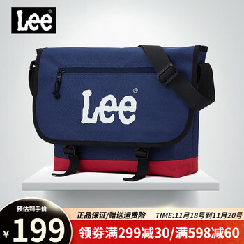 Lee 单肩包斜挎包潮流时尚通勤大容量13英寸电脑包 蓝色升级版服饰鞋包类商品-全利兔-实时优惠快报