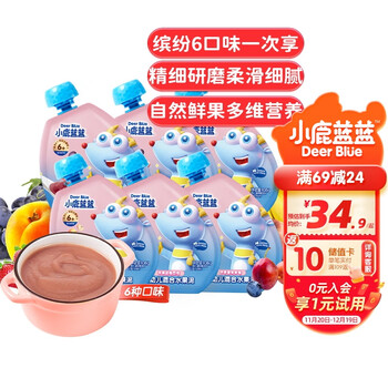 小鹿蓝蓝 婴儿果泥 108g*6母婴玩具类商品-全利兔-实时优惠快报