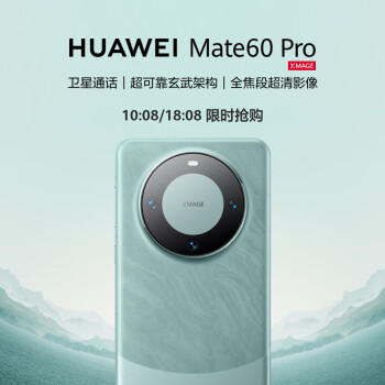 华为（HUAWEI）旗舰手机 Mate 60 Pro 12GB+1TB 雅川青