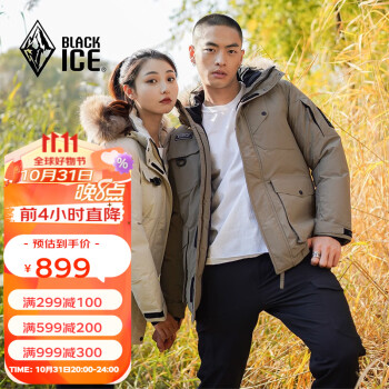 BLACKICE 黑冰 女士700+蓬鹅绒工装派克大衣 OQP599251F运动户外类商品-全利兔-实时优惠快报