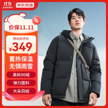 京东京造 男士短款羽绒服 6941592790204 黑色 XXL服饰鞋包类商品-全利兔-实时优惠快报