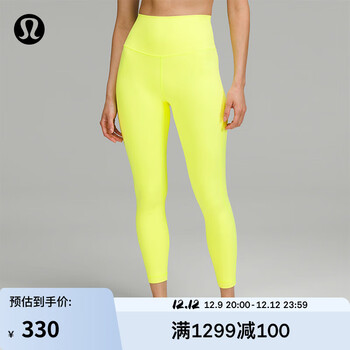 lululemon 丨Align™ 女士运动高腰紧身裤 24"裸感 LW5CWOA 电柠檬 XL运动户外类商品-全利兔-实时优惠快报