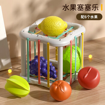 拥抱熊 彩虹塞塞乐婴幼儿早教形状颜色认知手部精细动作感官训练益趣玩具 水果塞塞乐全利兔-实时优惠快报