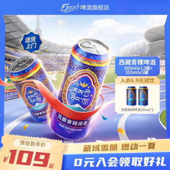 5100西藏回魂酒青稞鲜啤酒355ml*5+500ml*12易拉罐整箱装小瓶鲜啤精酿 355mL 17罐 组合装 5100青稞啤酒 355ml*5罐+500ml*12罐