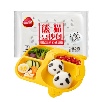 三全 卡通熊猫豆沙包180g（6只）*10件全利兔-实时优惠快报
