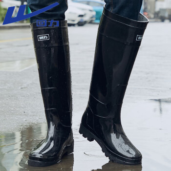 回力雨鞋男士高筒户外劳防雨水不易滑胶鞋水鞋雨靴耐磨 HXL8199黑色42