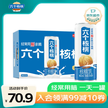 养元六个核桃 精品型核桃乳植物蛋白饮料 240ml*20罐 箱装饮品