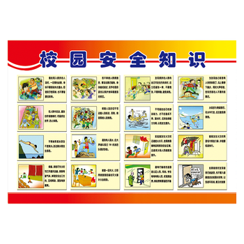 学校安全常识宣传画海报展板挂图校园安全知识教育漫画版面贴画覆膜