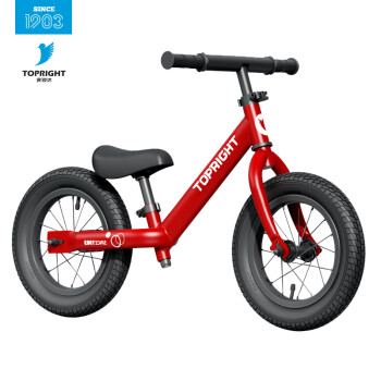 途锐达（TOPRIGHT）儿童平衡车滑步车 2-5岁宝宝玩具 无脚踏扭扭车 FLY ONE 12寸红色 免充气胎