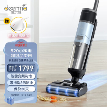 德尔玛（Deerma） VX300 无线洗地机智能拖地机吸拖一体机吸尘器 一键自清洁洗地机  （12期白条免息）