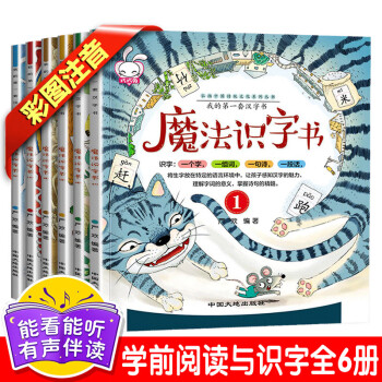 我的一本汉字书 全套6册学前阅读神奇拼音认字书0-3-6岁幼儿童早教书幼儿园宝宝绘本书籍幼小衔接整合