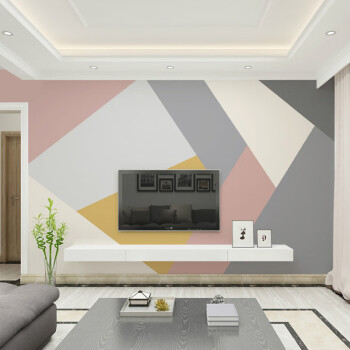 电视背景墙北欧风格壁纸现代简约客厅卧室无纺布装饰墙纸几何壁画