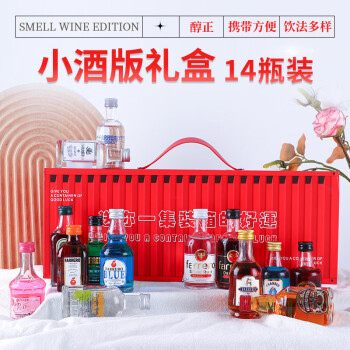 马丁巴克迷你小酒版便利店调酒威士忌洋酒朗姆利口酒基酒组合1瓶套装礼盒 【集装箱礼盒】14支原装酒+灯带