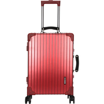 瑞世（SUISSEWIN） 复古铝框拉杆箱 静音万向轮旅行箱 商务出差时尚行李箱密码锁登机箱 SN7611 20英寸 红色