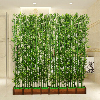 仿真竹子装饰隔断屏风植物墙适用于展厅商场4s店橱窗人工草坪假竹子假