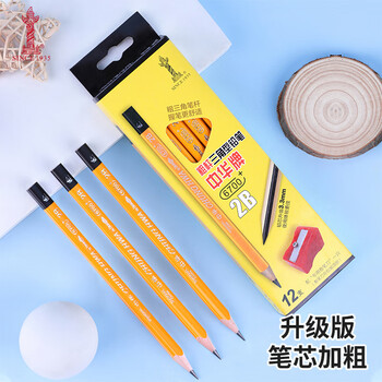 CHUNGHWA 中华牌 6700+ 粗杆大三角铅笔 12支/盒（含卷笔刀）数码类商品-全利兔-实时优惠快报