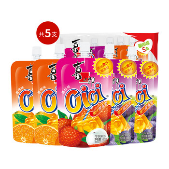 XIZHILANG 喜之郎 cici果汁果冻爽150g*5支1.5斤多口味 吸的可吸果冻 儿童休闲零食食品类商品-全利兔-实时优惠快报