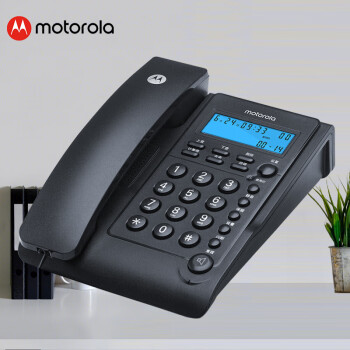 摩托罗拉（Motorola）电话机座机/有绳固话 提机蓝屏更清晰 简约免提免打扰家用办公电话机 CT220黑色