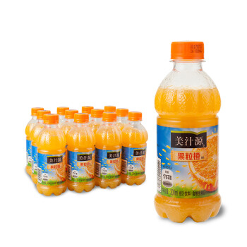 美汁源 Minute Maid 果粒橙 橙汁 果汁饮料 300ml*12瓶 整箱装 可口可乐出品 新老包装随机发货