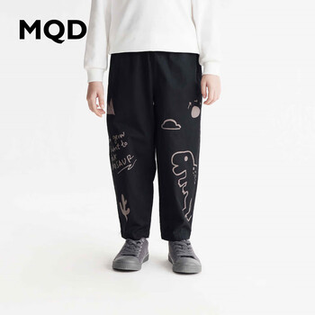 MQD 马骑顿 男童恐龙图案休闲裤 黑色母婴玩具类商品-全利兔-实时优惠快报
