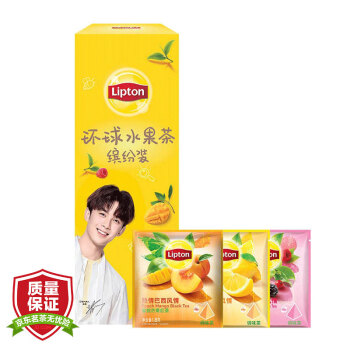 立顿Lipton  茶叶 环球水果茶缤纷装 3种口味 30包60g 袋泡茶办公室下午茶,降价幅度2.2%