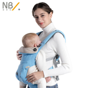 纽贝乐婴儿背带多功能宝宝背带小孩儿童背带婴儿抱袋婴幼儿抱带 天蓝色-四季款