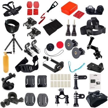 HONGDAK GoPro运动相机配件通用10 9 8 7 6 5 4套装适用大疆小蚁骑行支架 基础套装（50件）