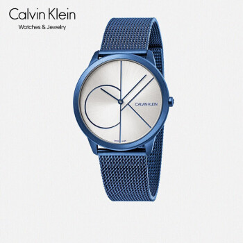 CK凯文克莱（Calvin Klein）Minimal 系列 蓝色米兰编织表带 石英男表 K3M51T56（表盘:40MM）