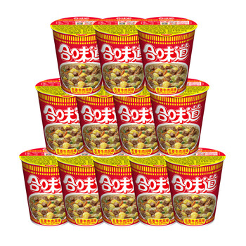 NISSIN 日清食品 日清 方便面 合味道 五香牛肉风味77g*12杯整箱装 桶装速食泡面全利兔-实时优惠快报