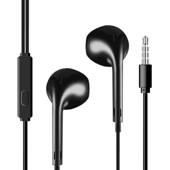 纽曼（Newmine）NM-LK06 半入耳式线控有线耳机 手机耳机 音乐耳机 3.5mm接口 电脑笔记本手机适用 黑色