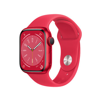 Apple 苹果 Watch Series 8 智能手表GPS款45毫米红色铝金属表壳红色运动型表带MNP43CH/A数码类商品-全利兔-实时优惠快报