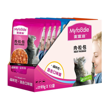 Myfoodie 麦富迪 猫零食 猫咪湿粮肉粒包 猫咪恋混合装85g*12其它类商品-全利兔-实时优惠快报
