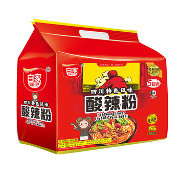 白家陈记 酸辣方便粉丝五包装 白家经典酸辣粉 非油炸 袋装粉丝 540g
