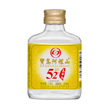 宝岛阿里山台湾风味高粱酒 金标浓香型白酒52度 110mL*1瓶小酒优级纯粮食酒