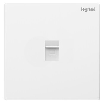 罗格朗 LEGRAND 开关插座面板 仕典玉兰白无边框大面板一位电脑/网线插座（超五类）