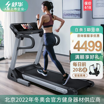 舒华（SHUA）SH-T3900T 跑步机E6彩屏版家用折叠减震智能微信互联10.1吋彩屏 素墨黑 ZS