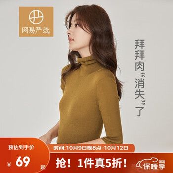 YANXUAN 网易严选 女式可机洗高领中袖羊毛衫100%美利奴羊毛 根岸色（棕色） M服饰鞋包类商品-全利兔-实时优惠快报