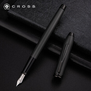 高仕（CROSS）钢笔 涛声系列AT0046-60FS 简约时尚书法办公墨水笔 哑光黑钢笔 F尖