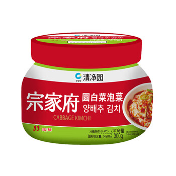 清净园 宗家府圆白菜泡菜 300g 桶装 韩国泡菜辣白菜酱菜咸菜下饭菜食品类商品-全利兔-实时优惠快报