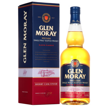 格兰莫雷（Glen Moray）洋酒 经典 雪梨桶 斯佩塞 单一麦芽 威士忌 700ml 