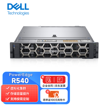 戴尔（DELL） PowerEdge R540 2U机架式服务器至强双路主机 1*银牌4210R 2.4G 10核心20线程  16G内存/2*1TB 企业级/H350