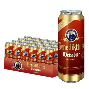百帝王（Benediktiner）小麦黑啤酒500ml*24听整箱装 德国原装进口 修道院经典