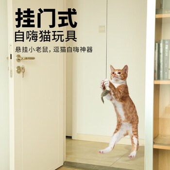 茨格曼 猫玩具自嗨解闷荡秋千挂门悬挂弹力羽毛逗猫棒铃铛小老鼠猫咪用品全利兔-实时优惠快报